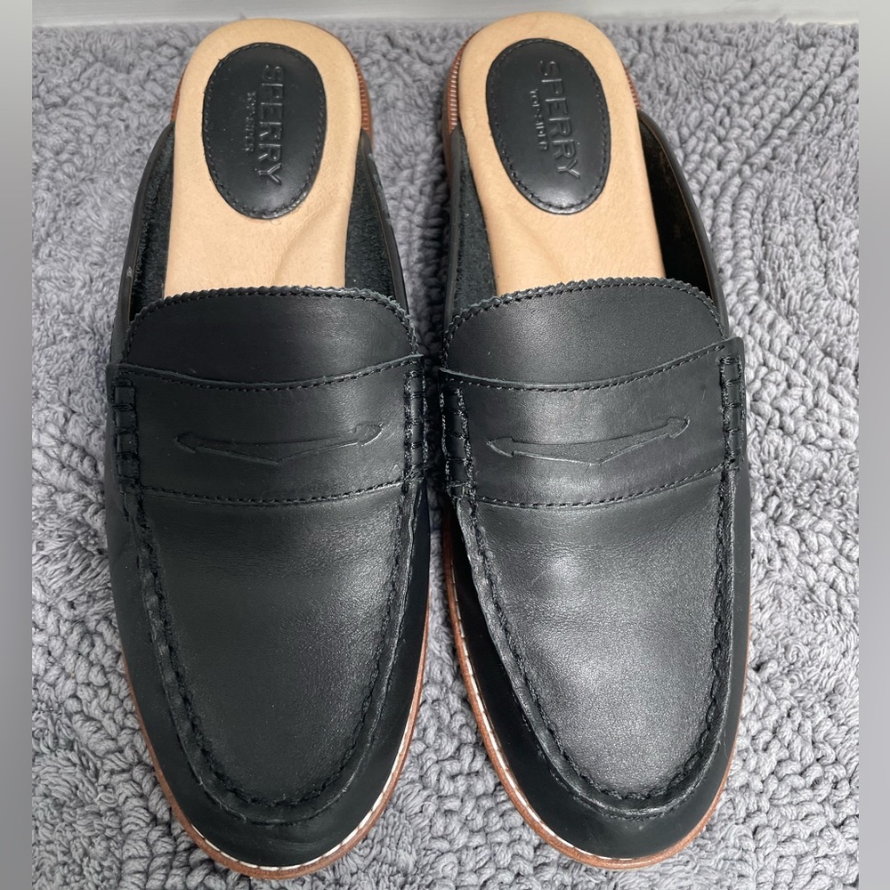 Sperry Top-Siders, black, size 8